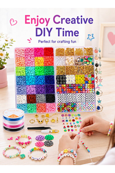 Yoawllty Large Capacity 6950PCS Clay Heishi Beads Jewelry Making Supplies, Mu...