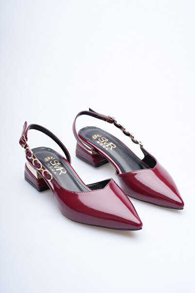 tayyarshoes Bella Low Heel Pointed Toe Back Open Side Accessory Detail Comfor...