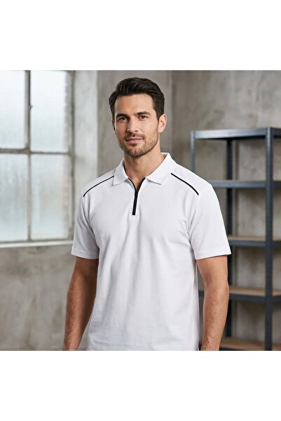 gebze iş güvenliği Polo Collar Zippered Gray Lakos Polo Collar Tshirt