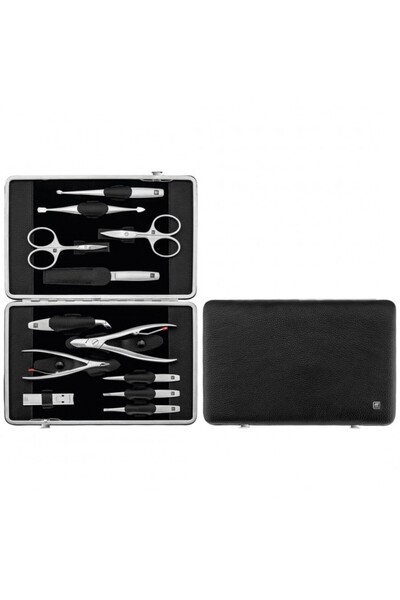ZWILLING Trusa manichiura si pedichiura, Zwilling, Inox, 12 piese, etui piele...