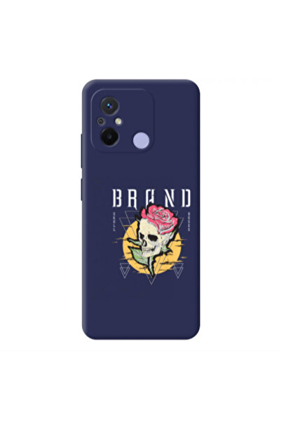 Other Xiaomi Redmi 12C Skull Roses Dark blue Colored Silicone TPU Θήκη