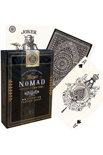 Theory11 Carti de joc, Theory11, Nomad, Plastic, 52 carti, Negru/Alb