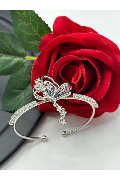 rycollections Vip Zircon Stone Silver Handcuff Bracelet