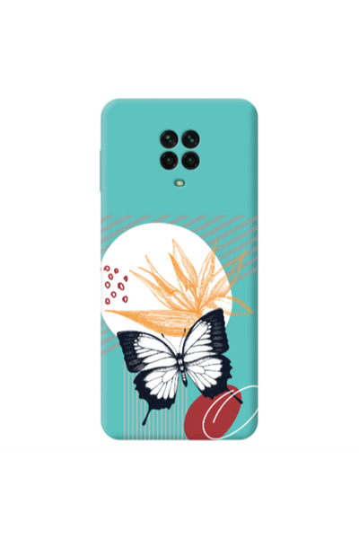 Other Xiaomi Redmi Note 9 Pro Butterfly Lines Turquoise Colored Silicone TPU ...
