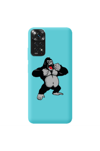 Other Xiaomi Redmi Note 11 4G Angry Gorilla2 Turquoise Colored Silicone TPU Θήκη