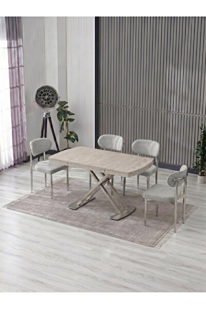 JoyMassa VENOXA 70X110 MDF MASA / 4 POLO SANDALYELİ MASA TAKIMI