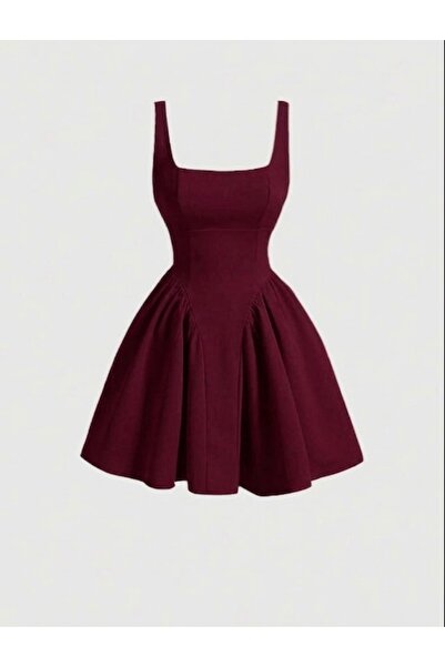 Dressco Matilda - Krep Kumaş Askılı Volanlı Mini Elbise