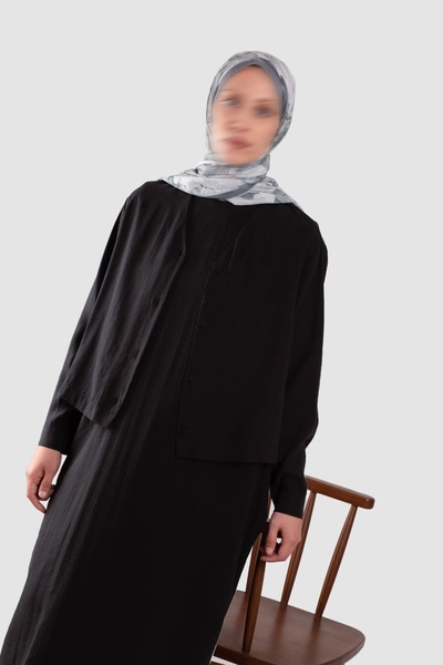 Lemaye Tensel Düğmeli Ceket Jile Takım Siyah