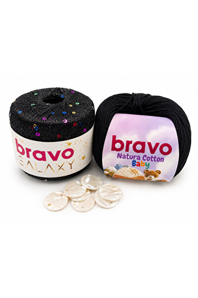 Bravo Natura Cotton Baby, Galaxy, Σετ Μπαντάνες (Μαύρο Σετ)