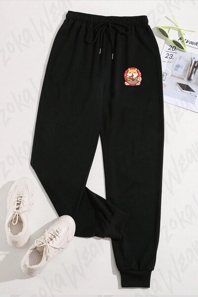ZOKAWEAR Unisex Kawaii Shiba Inu Eating Printed Sweatpants