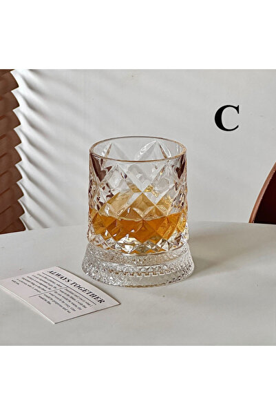 choice2 300ML C 1PCS Rotating Whisky Glass 360 Degree Rotating Crystal Beer G...