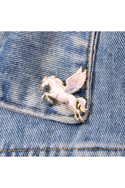 choice2 C White Horse Enamel Brooch Pin fashion Decorative Brooches Ornaments...