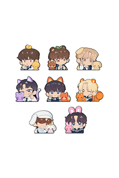 Choice 8pcs Brooches 8pcs Kawaii Enamel Pin Set Cartoon Brooches Fashion Kpop...