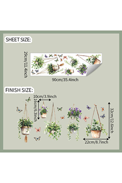 Choice 30X90cm Fresh Hanging Decoration, Potted Butterfly, Bedroom, Living Ro...