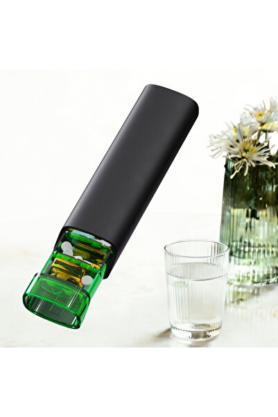 Choice3 green Portable 7 Day Pill Organizer Sliding Design Silicone Case, Tra...