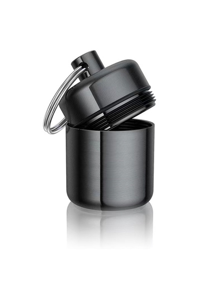 choice2 Black Mini Keychain Pill Box, Aluminum Alloy Medicine Box with Sturdy...