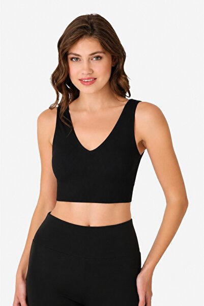 NBB Black Seamless Covered V-Neck Bustier