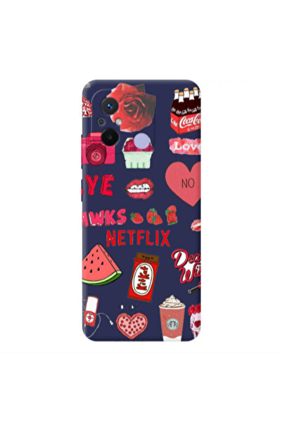 Other Xiaomi Redmi 12C pizza is my valentine Dark blue Colored Silicone TPU Θήκη