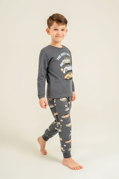 Rolypoly Boy's the Best One Gray Long Sleeve Pajama Set Rp3874-C-V2