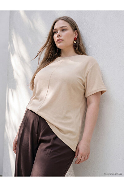 LC Waikiki Nevavm Plus Size Soft Touch Asymmetrical Blouse with Difference