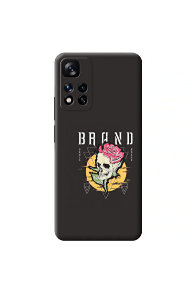 Other Xiaomi Redmi Note 11 Pro 5G Skull Roses Black Colored Silicone TPU Θήκη