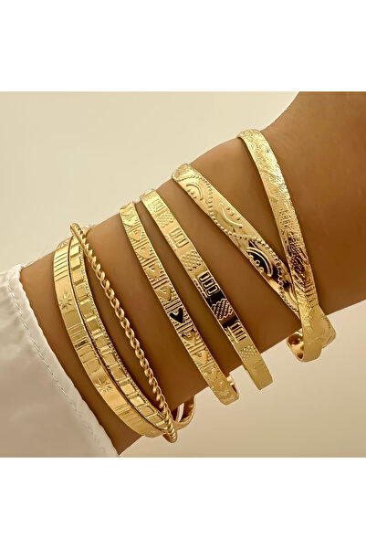 Choice 6269701HB 7Pcs/Set Vintage Elegant Rhombus Heart Twist Design Bangle B...
