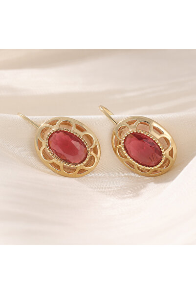 Choice Red A184 Vintage Romantic Shiny Red Synthetic Zirconia Dangle Earrings...
