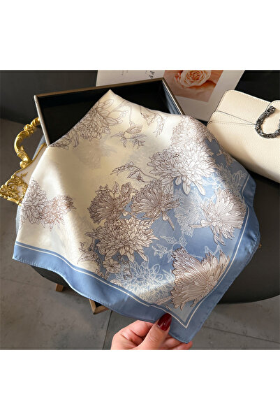 Choice FJ476-1 Imitation Silk Print Square Scarf For Women, Bandanna Spring/S...