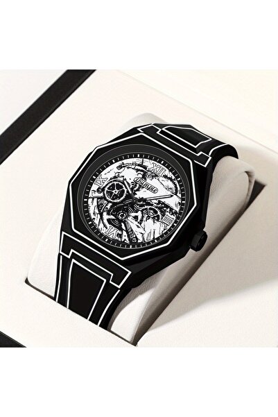 Choice Black Elegant men Quartz Watch - Silicone Strap, Analog Display, , Ide...