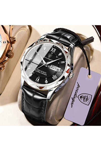 choice2 615 Silver Black Luxury Original Male Clock Waterproof Luminous Date ...