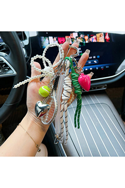 Choice1 tennis Handmade Baseball Personalized Keychain Creative Simple Diy Ro...