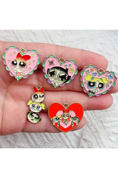 Choice5 Black Gun Plated 10pcs Cartoon Anime Charms for Jewelry Making Enamel...