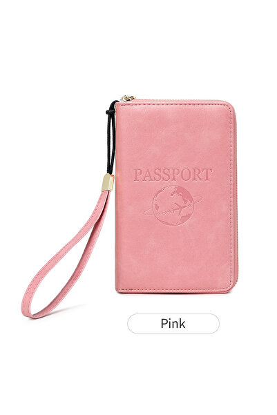 Choice HZ721-Pink Fashionable and Portable RFID Travel Passport CasePULeather...