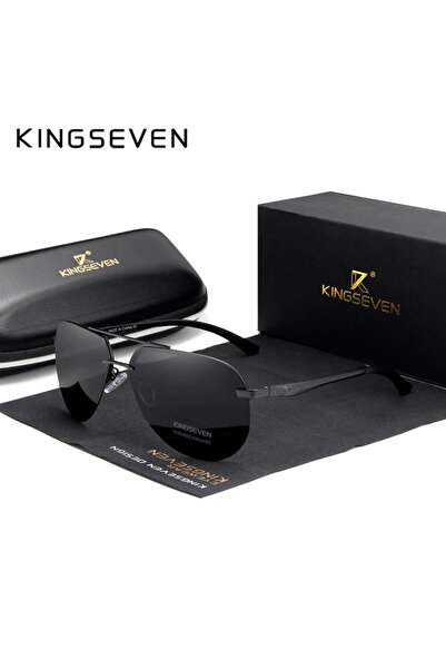 Choice نظارات شمسية KINGSEVEN الأصلية بدون إطار، سوداء ورمادية، مستقطبة ومضاد...