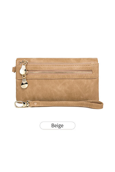 Choice R732-Beige Retro Fashion Women's Long Wallet Large Capacity Double Fol...