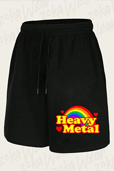 ZOKAWEAR Unisex Funny Heavy Metal Rainbow Design Printed Shorts