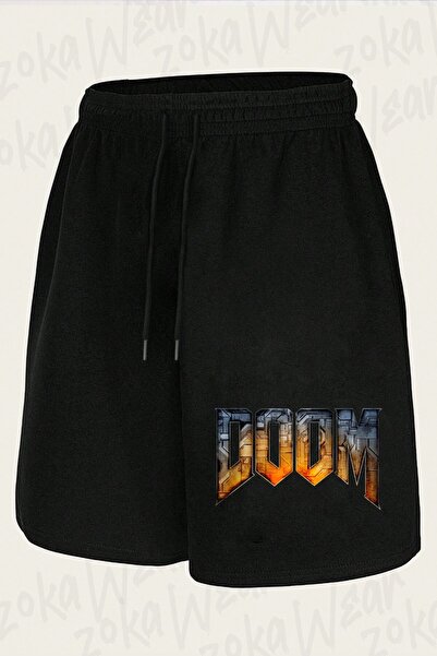 ZOKAWEAR Unisex Doom Logo Design Printed Shorts