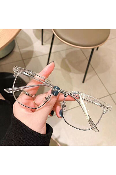 Choice3 Transparent Fashion unisex square Plain glasses for men women Metal f...