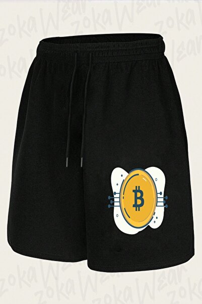 ZOKAWEAR Unisex Bitcoin Coin Cryptocurrency 2 Design Printed Shorts