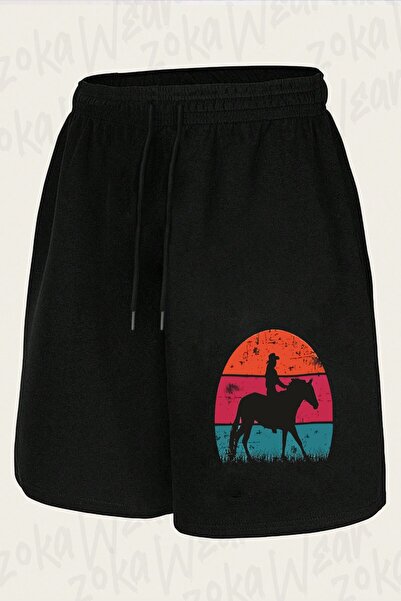 ZOKAWEAR شورت مطبوع بتصميم ركوب الخيل للجنسين