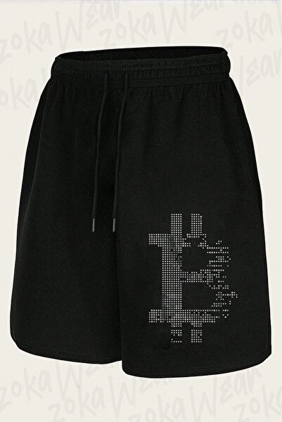 ZOKAWEAR Unisex Logo V2 Bitcoin Design Printed Shorts