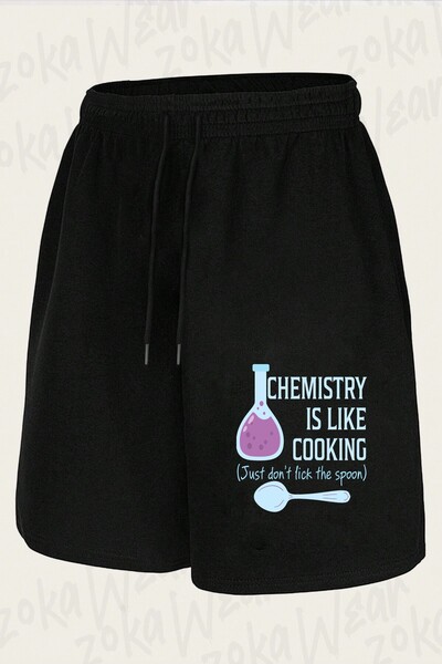 ZOKAWEAR Unisex Chemistry Is Like Cooking Design Printed Shorts