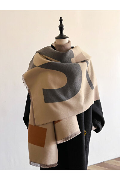 Choice1 khaki Winter Women's Scarf Luxury Design Double sided Cashmere Feel S...