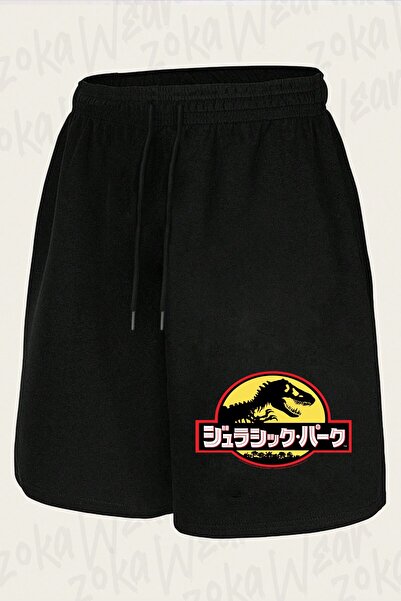 ZOKAWEAR شورت مطبوع بتصميم كلاسيكي من Jurassic Park للجنسين