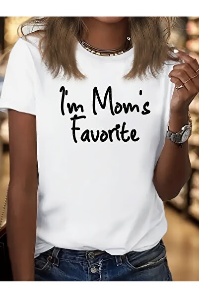 23 nisan This Is My Mom'S Favorite Printed Short-Sleeve Round-Neck Casual T-S...