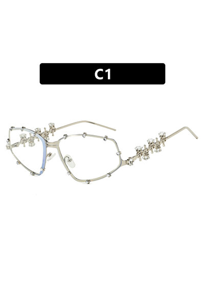 Choice نظارات C1 الأنيقة المرصعة بالأحجار الكريمة للنساء والرجال، نظارات كبير...