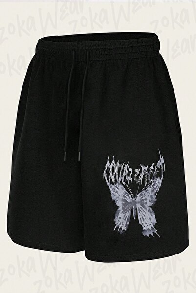 ZOKAWEAR Unisex Harajuku Butterfly Design Printed Shorts