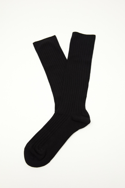 Manuka Black Long Socks with Terry Cloth