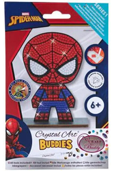 Craft Buddy Set de pictură cu cristale Spiderman pentru copii de 6+ ani, 7 piese