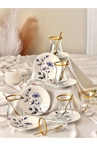 Hooly Home Purple Violet Model 6-Person 12-Piece Luxury Tea Set